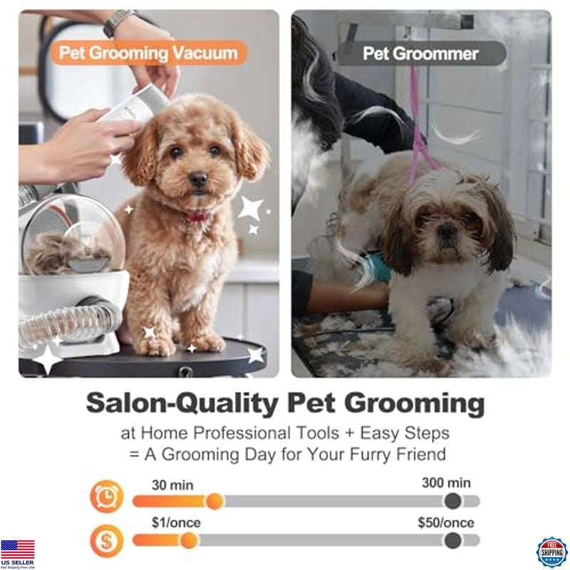 6-In-1 Dog Grooming Kit, Pet Grooming Vacuum, Clipper, Nail Trimmer, Low Noise