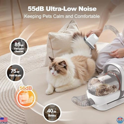 6-In-1 Dog Grooming Kit, Pet Grooming Vacuum, Clipper, Nail Trimmer, Low Noise